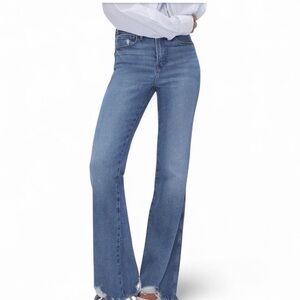 Good American Plus Size 28 Good Curve Chew Hem Bootcut Flare Jeans 33” Boho